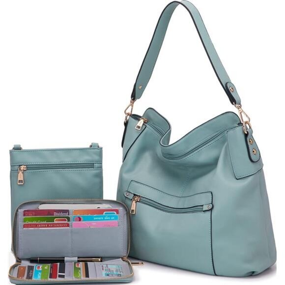 Large Crossbody Bags Ladies Shoulder Handbags Purse and Wallet Set for Women - Picture 7 of 8